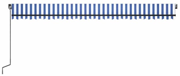 Ručně zatahovací markýza s LED světlem 600 x 300 cm modrobílá 3069161