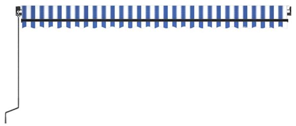 Ručně zatahovací markýza s LED světlem 500x300 cm modrá a bílá 3069141