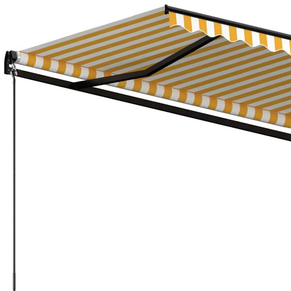 Ručně zatahovací markýza 500 x 300 cm žlutobílá 3069138