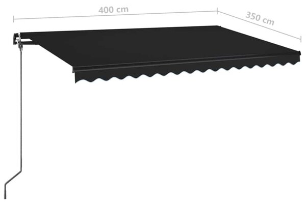 Ručně zatahovací markýza 400 x 350 cm antracitová 3069179