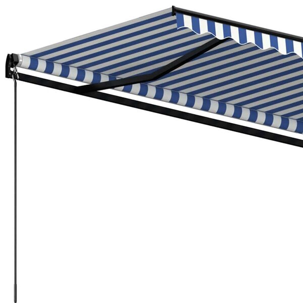 Ručně zatahovací markýza 400 x 350 cm modrobílá 3069176