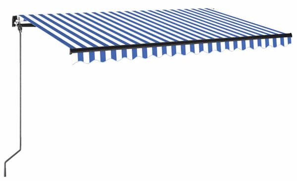 Ručně zatahovací markýza 400 x 350 cm modrobílá 3069176