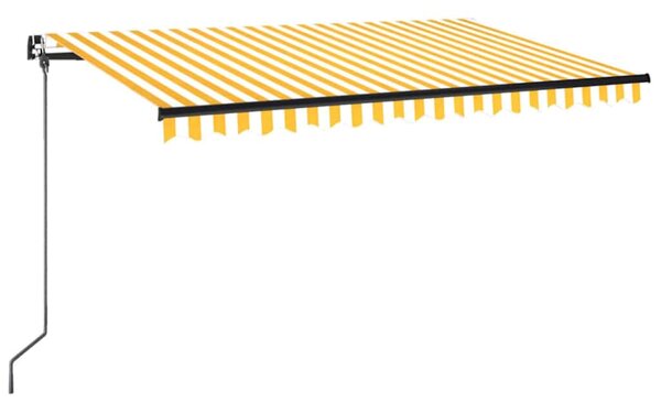 Ručně zatahovací markýza 400 x 350 cm žlutobílá 3069178