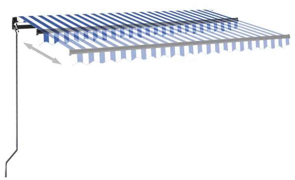 Ručně zatahovací markýza 400 x 350 cm modrobílá 3069176
