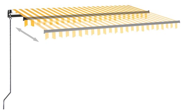 Ručně zatahovací markýza 400 x 350 cm žlutobílá 3069178