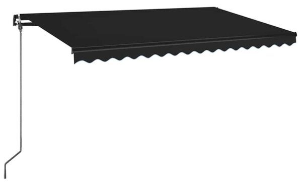 Ručně zatahovací markýza s LED světlem 400 x 350 cm antracitová 3069184
