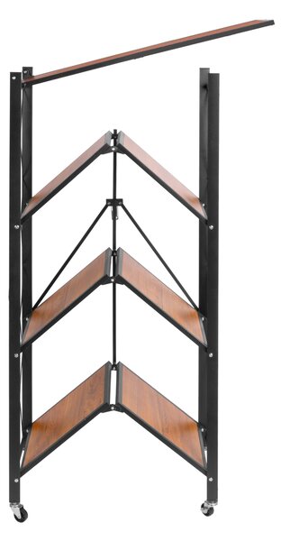 Skládací loftový regál na kolečkách BEVEL – 4 patra