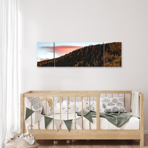 Obraz červánků nad kopcem (170x50 cm)