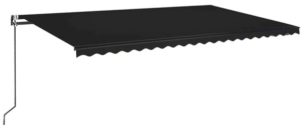 Automatická markýza LED a senzor větru 500 x 350 cm antracitová 3069234