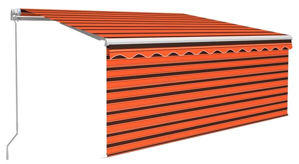 Ručně zatahovací markýza s roletou 3,5 x 2,5 m oranžovo-hnědá 3069280