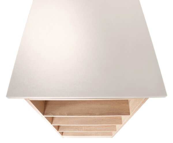 BAROVÝ STŮL, bílá, barvy dubu, 103/50/115 cm Respekta - Online Only kuchyňské skříňky, Online Only