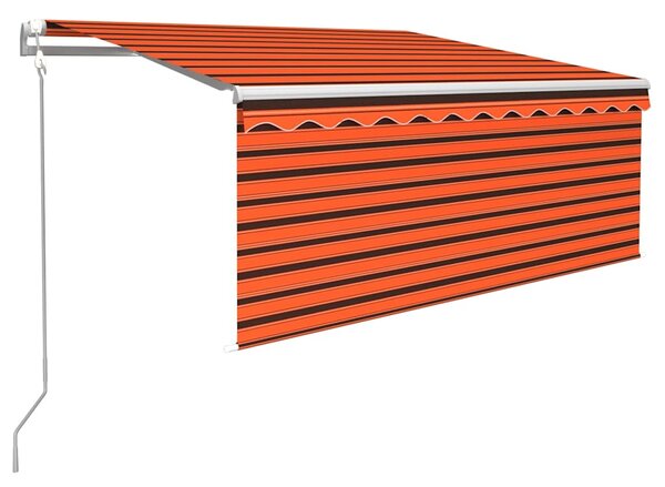 Automatická markýza roleta LED senzor větru 3,5x2,5 m oranžová 3069295