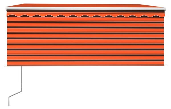 Automatická markýza roleta LED senzor větru 3,5x2,5 m oranžová 3069295