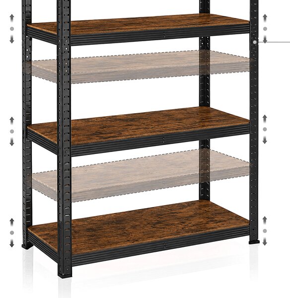 Loftový skladový regál 180 × 90 × 40 cm – 5 polic, nosnost 875 kg