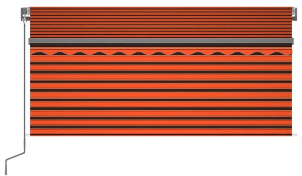 Ručně zatahovací markýza s roletou a LED 3,5x2,5m oranžovohnědá 3069405