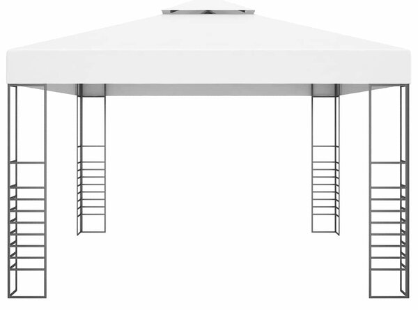 Altán se světelnými LED řetězy 4 x 3 x 2,7 m bílý 3070307