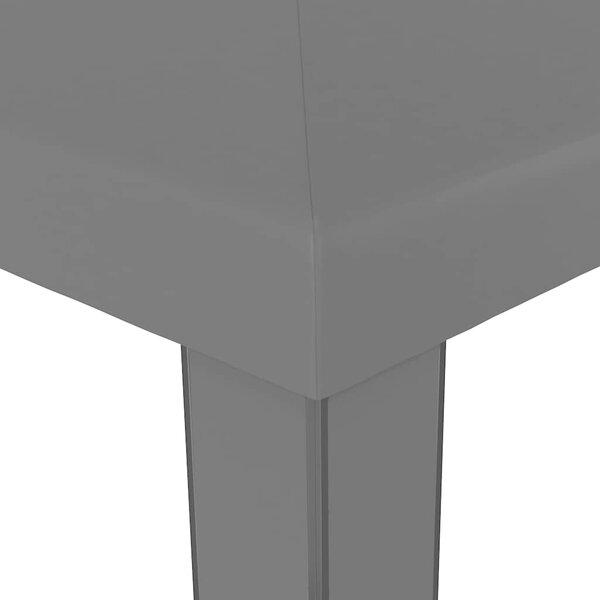 Altán dvojitá stříška a světelné LED řetězy 3 x 3 m antracitový 3070304
