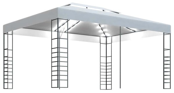 Altán se světelnými LED řetězy 4 x 3 x 2,7 m bílý 3070307