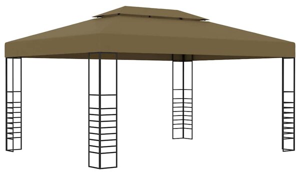 Altán se zatahovací střechou 3 x 4 m taupe 180 g/m² 312229