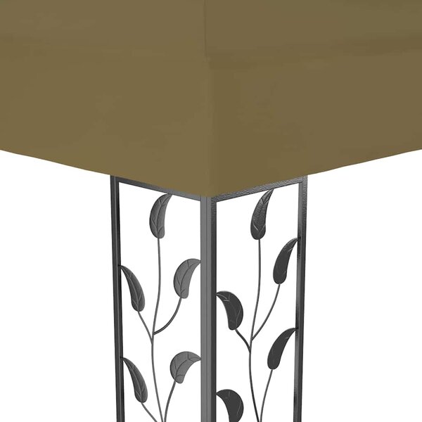 Altán s dvojitou střechou 3 x 4 m taupe 180 g/m² 312244