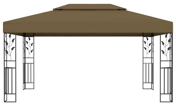 Altán s dvojitou střechou 3 x 4 m taupe 180 g/m² 312244
