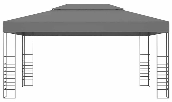Altán se světelnými LED řetězy 3 x 4 m antracitový 3070308