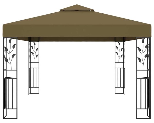 Altán s dvojitou střechou 3 x 4 m taupe 180 g/m² 312244