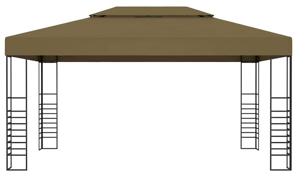 Altán se zatahovací střechou 3 x 4 m taupe 180 g/m² 312229