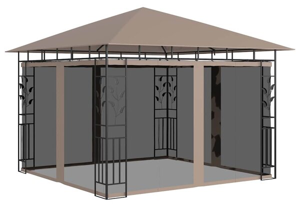 Altán s moskytiérou 3 x 3 x 2,73 m taupe 180 g/m² 312251