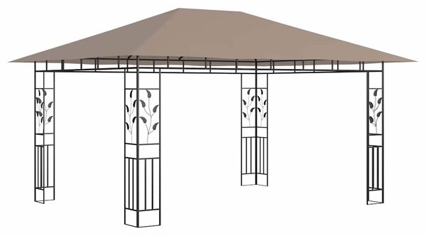 Altán s moskytiérou a světelnými LED řetězy 4x3x2,73 m taupe 3070319