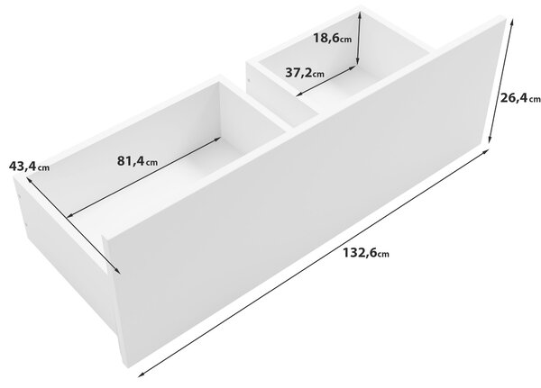 ŠATNÍ SKŘÍŇ, bílá, 134,5/192,9/51 cm P & B - Šatní skříně, Online Only
