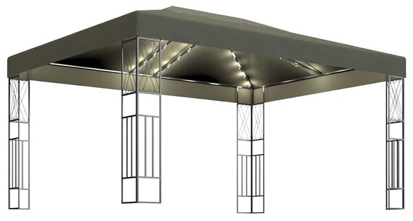 Altán se světelnými LED řetězy 3 x 4 m taupe textil 3070331