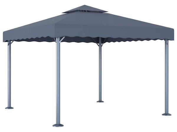Altán se světelnými LED řetězy 300 x 300 cm antracitový hliník 3070343