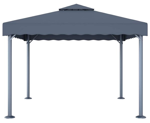 Altán se světelnými LED řetězy 300 x 300 cm antracitový hliník 3070343