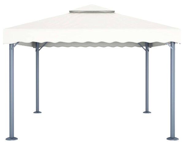 Altán se světelnými LED řetězy 400 x 300 cm krémový hliník 3070351