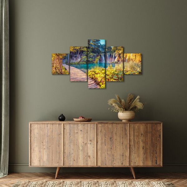 Obraz - Plitvická jezera, Chorvatsko (125x70 cm)
