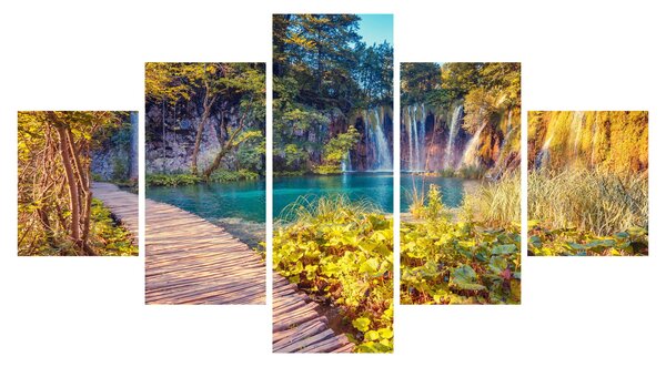 Obraz - Plitvická jezera, Chorvatsko (125x70 cm)
