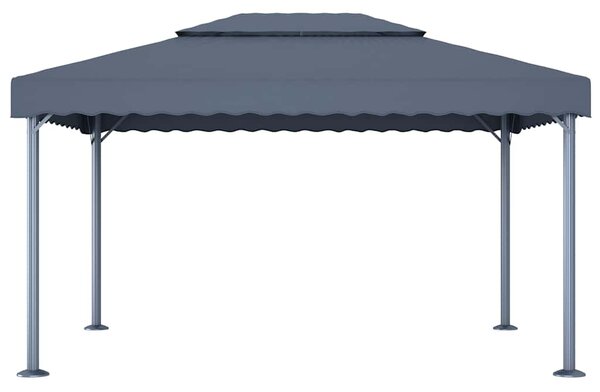 Altán se světelnými LED řetězy 400 x 300 cm antracitový hliník 3070352