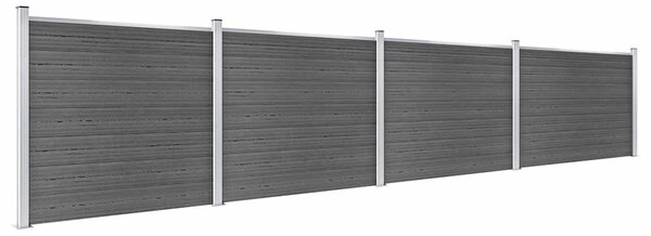 Zahradní plot WPC 699 x 146 cm černý 3070461