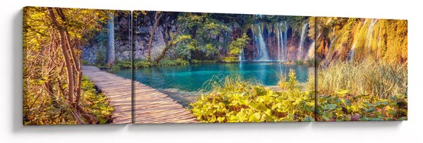 Obraz - Plitvická jezera, Chorvatsko (170x50 cm)