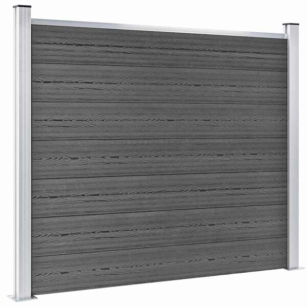 Zahradní plot WPC 699 x 146 cm černý 3070461
