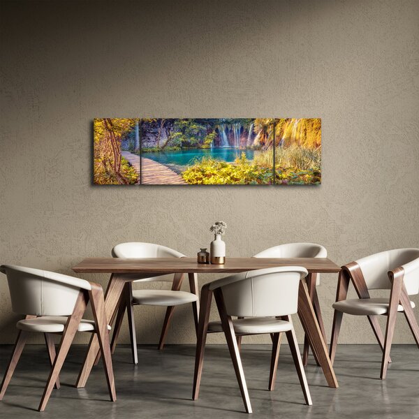 Obraz - Plitvická jezera, Chorvatsko (170x50 cm)