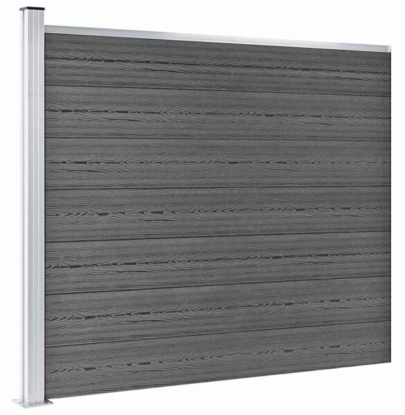 Zahradní plot WPC 699 x 146 cm černý 3070461