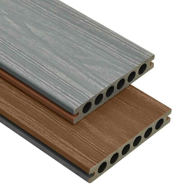 Terasová prkna WPC s příslušenstvím hnědá a šedá 10 m² 2,2 m 3070463