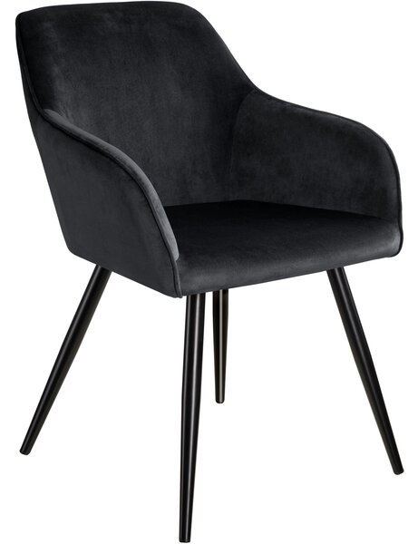Tectake 403663 židle marilyn sametový vzhled černá - černá