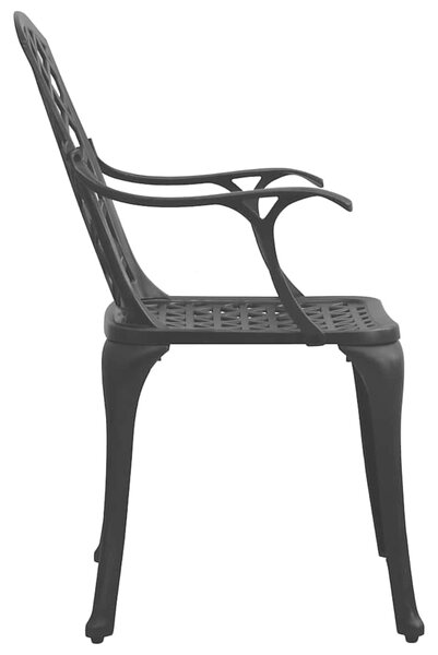 3dílný bistro set litý hliník černý 3070584