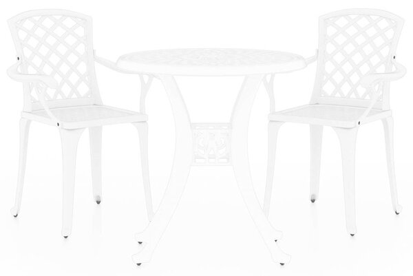 3dílný bistro set litý hliník bílý 3070582