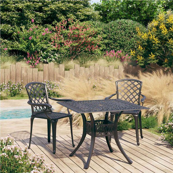 3dílný bistro set litý hliník černý 3070587