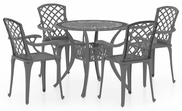5dílný bistro set litý hliník černý 3070611