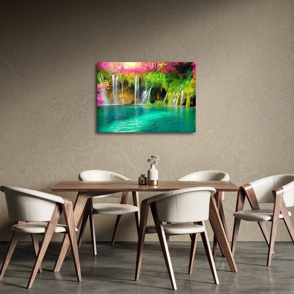 Obraz - Vodopád, Plitvická jezera, Chorvatsko (70x50 cm)
